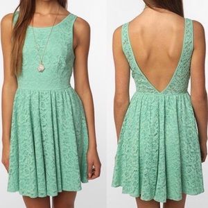 Pins And Needles Backless Lace Mint Green Dress